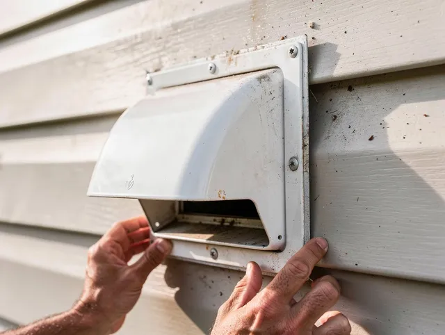 Santa Fe Springs Dryer Vent Cleaning technician delivering thorough residential dryer vent cleaning service in Santa Fe Springs